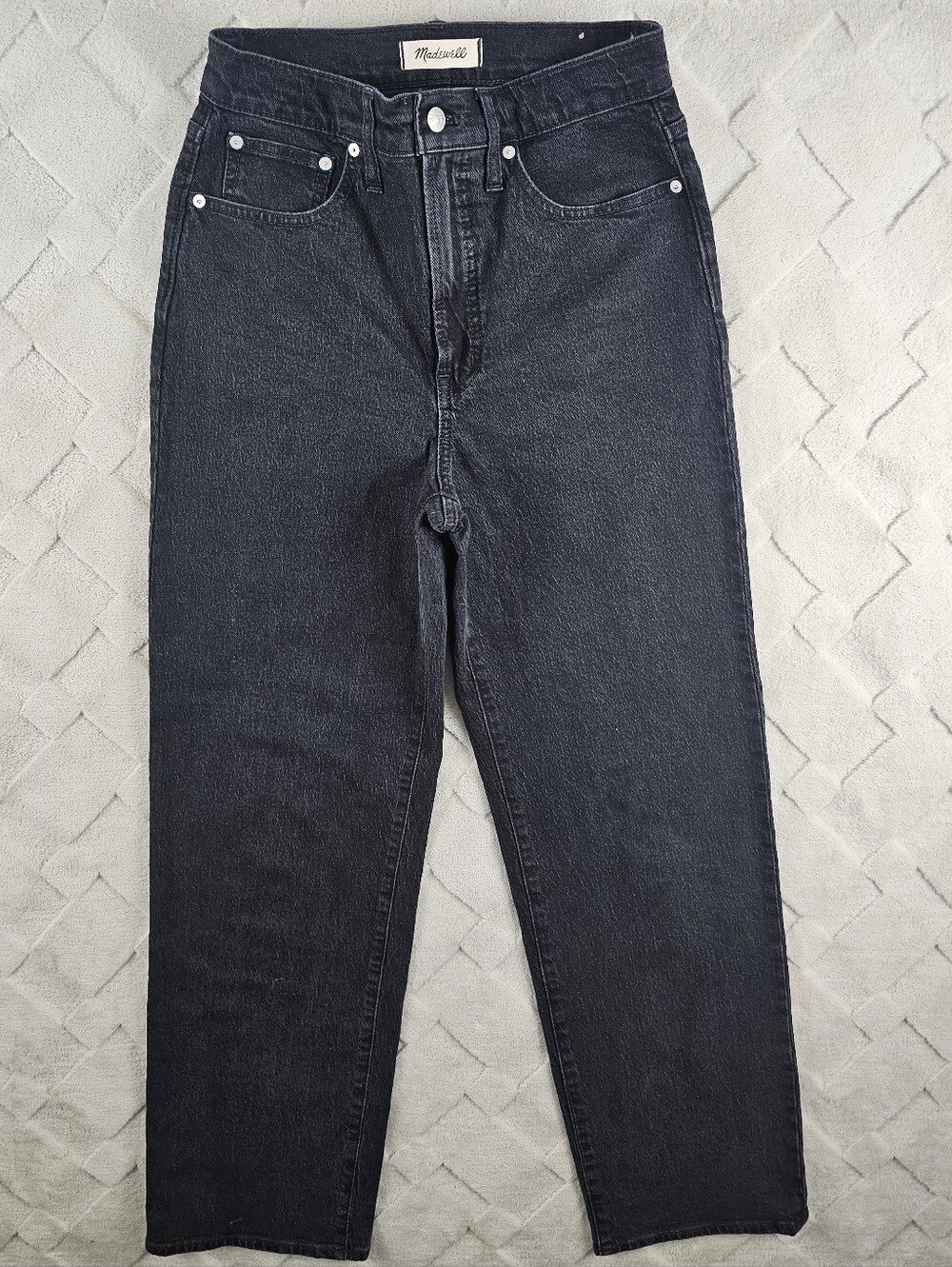 Madewell The Perfect Vintage Wide Leg Jean Womens 27T Black Denim